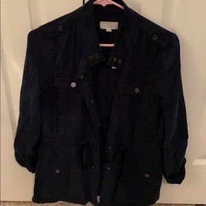 Loft navy utility jacket with chinched waist